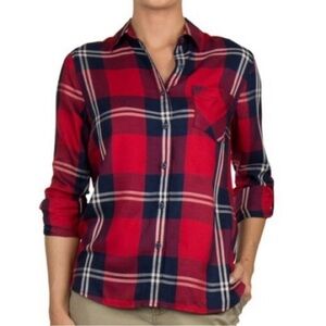 WOOLRICH plaid flannel collared long sleeve button down red blue small